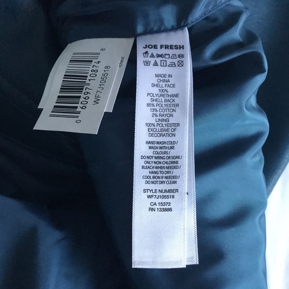 ✨Sold✨Faux Leather Zip Up Vest Med Joe Fresh Stone Blue In Colour - Picture 11 of 12